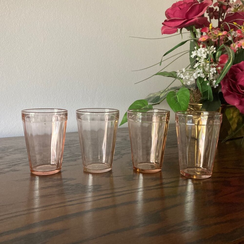 Vintage * Pink Juice Glasses